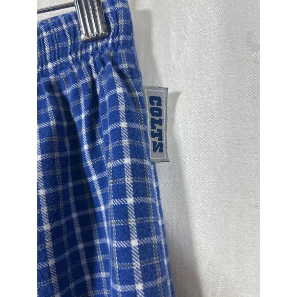 Indianapolis Colts Flannel Pants Medium Blue Plaid Lounge Sleep Pajama NFL - Picture 5 of 14